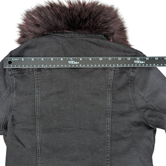 Max Jeans Black Denim Jacket with Removable Fur Collar - Picture 11 of 12